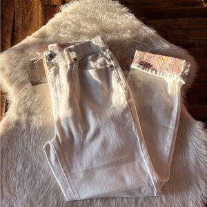 Matilda Jane White Cropped Jeans with Patterned Cuffs